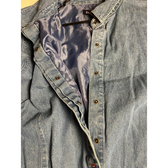 Denim & Co. Womens Embroidered Button-Down Denim shirt Jacket 3X plus shacket - Picture 10 of 14
